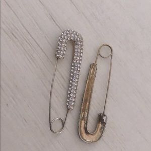 Rhinestoned paperclip earrings